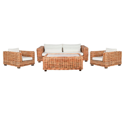 Soffa Home ESPRIT Beige Naturell 220 X 98 X 64 CM (4 Delar) finns hos Nordekko