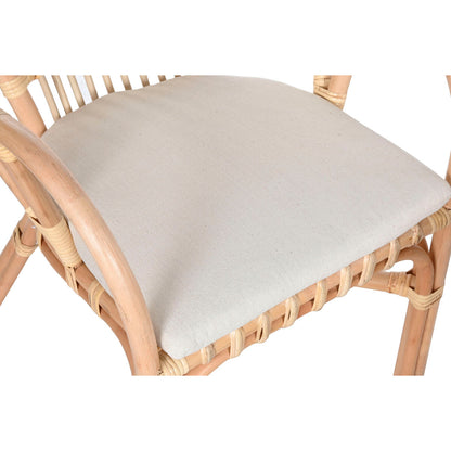 Bordsgrupp med 2 stolar Home ESPRIT Vit Naturell 50 x 50 x 50 cm finns hos Nordekko
