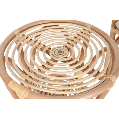Bordsgrupp med 2 stolar Home ESPRIT Vit Naturell 50 x 50 x 50 cm finns hos Nordekko