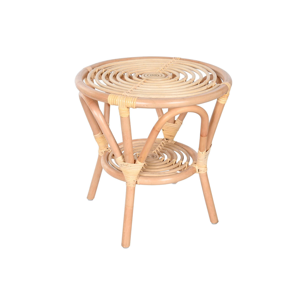 Bordsgrupp med 2 stolar Home ESPRIT Vit Naturell 50 x 50 x 50 cm finns hos Nordekko