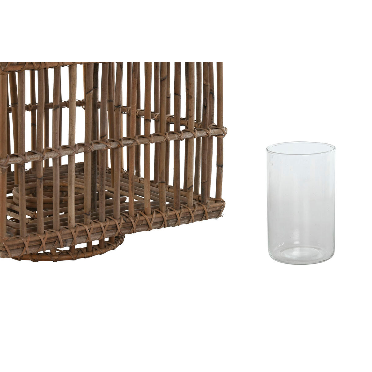 Ljusstakar Home ESPRIT Naturell Glas 35 x 35 x 35 cm finns hos Nordekko