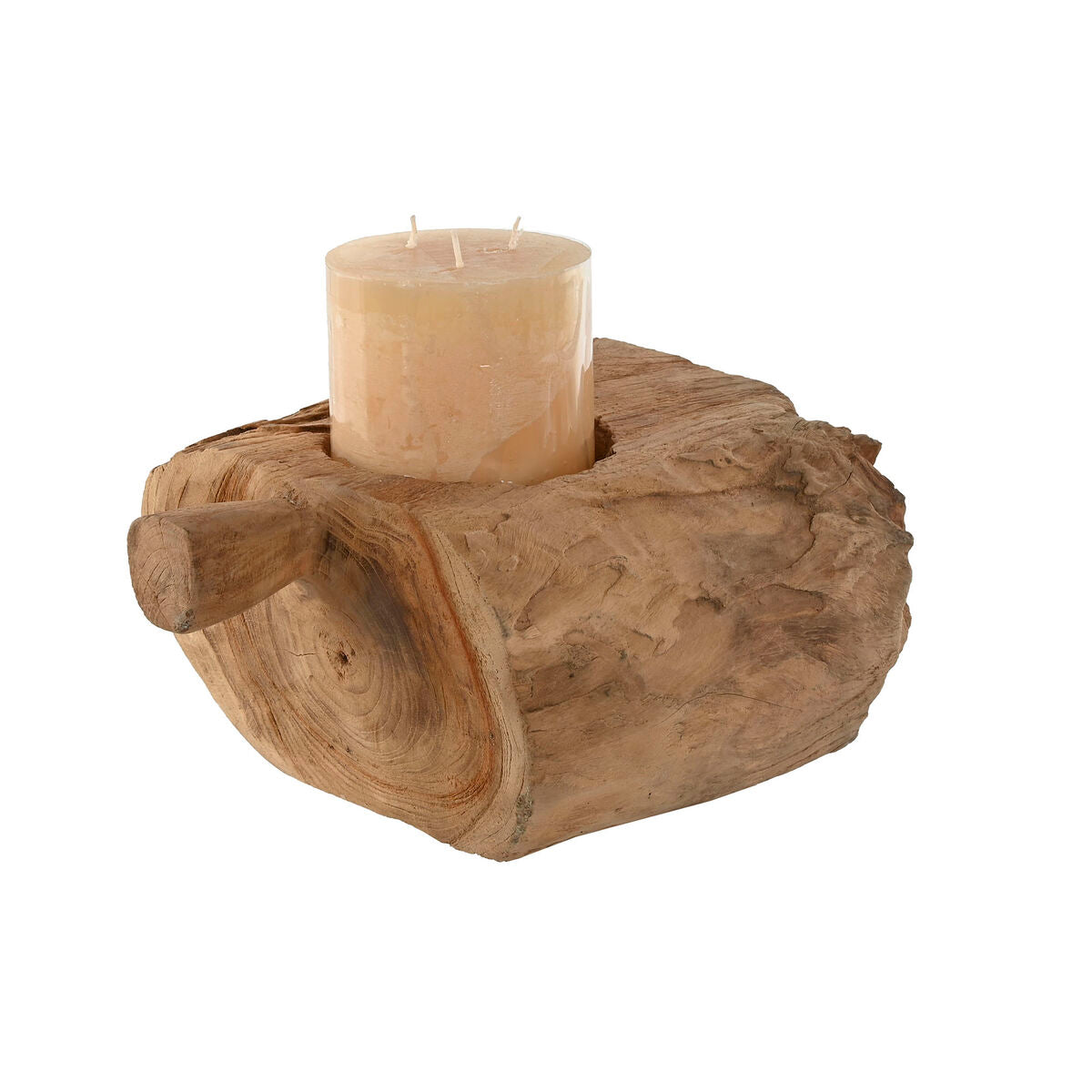 Ljusstakar Home ESPRIT Naturell Teak 30 x 25 x 15 cm finns hos Nordekko
