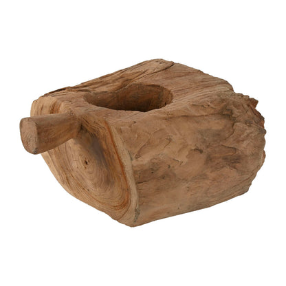 Ljusstakar Home ESPRIT Naturell Teak 30 x 25 x 15 cm finns hos Nordekko