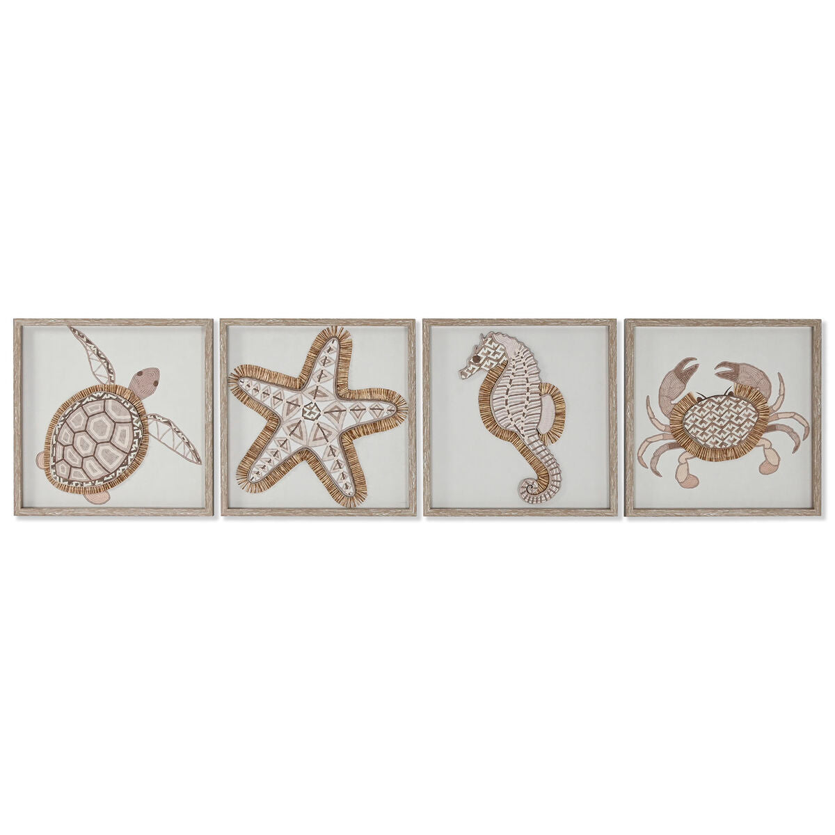 Kanvas Home ESPRIT Vit Naturell Medelhavs Havsblå 40 x 3 x 40 cm (4 antal) finns hos Nordekko