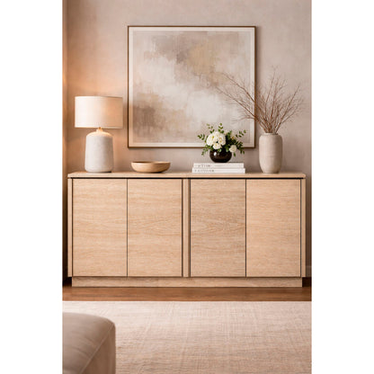 Skänk Home ESPRIT Naturell Trä Marmor 180 x 40 x 85 cm finns hos Nordekko