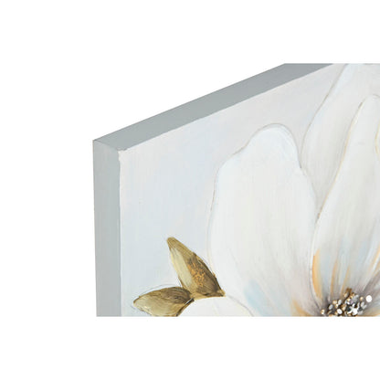 Tavla Home ESPRIT Vit Gyllene Kanvas Trä MDF Blomster Romantisk 60 x 3 x 60 cm (2 antal) finns hos Nordekko