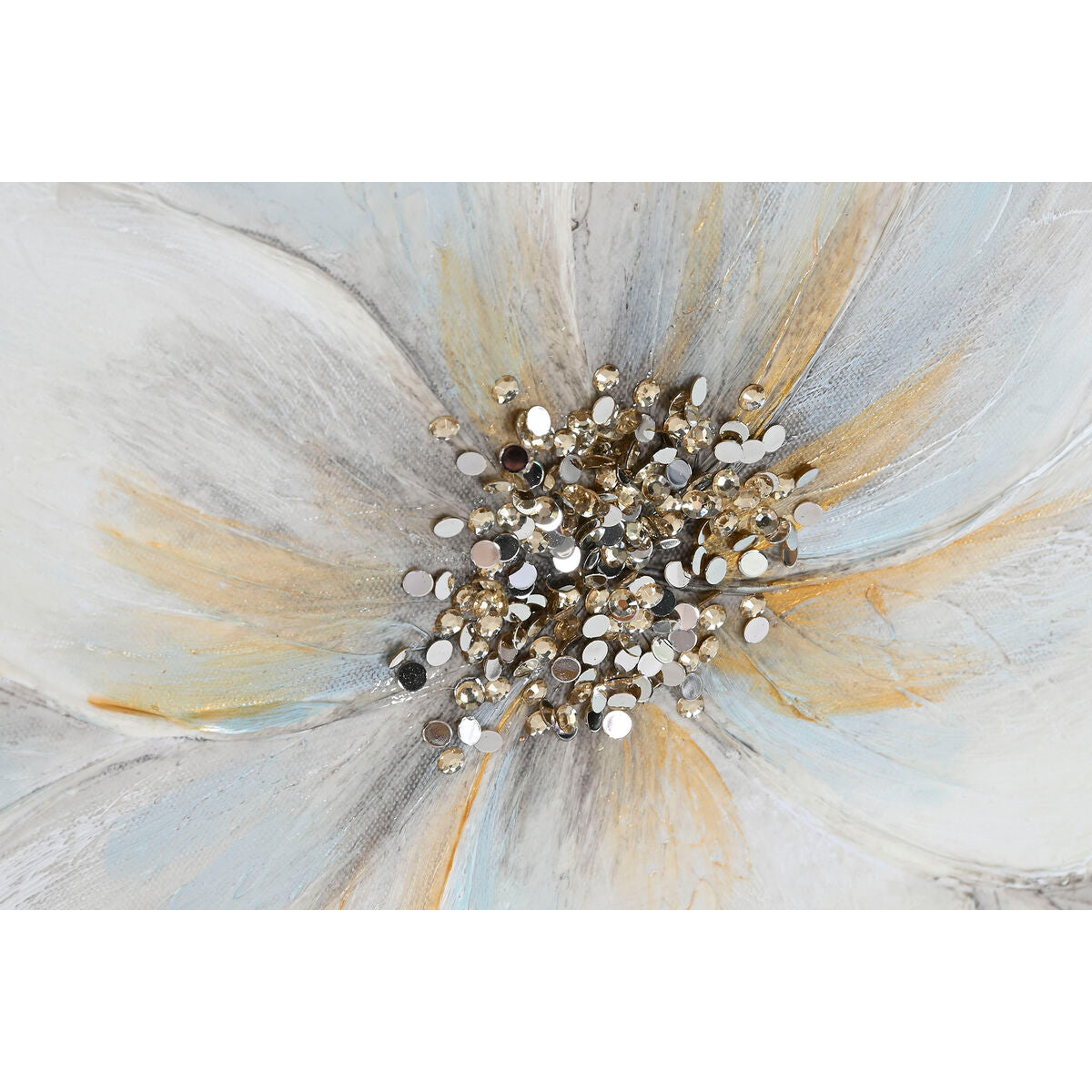 Tavla Home ESPRIT Vit Gyllene Kanvas Trä MDF Blomster Romantisk 60 x 3 x 60 cm (2 antal) finns hos Nordekko