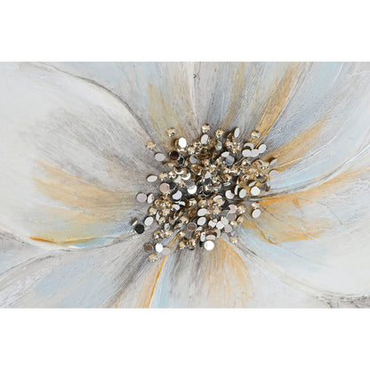 Tavla Home ESPRIT Vit Gyllene Kanvas Trä MDF Blomster Romantisk 60 x 3 x 60 cm (2 antal) finns hos Nordekko