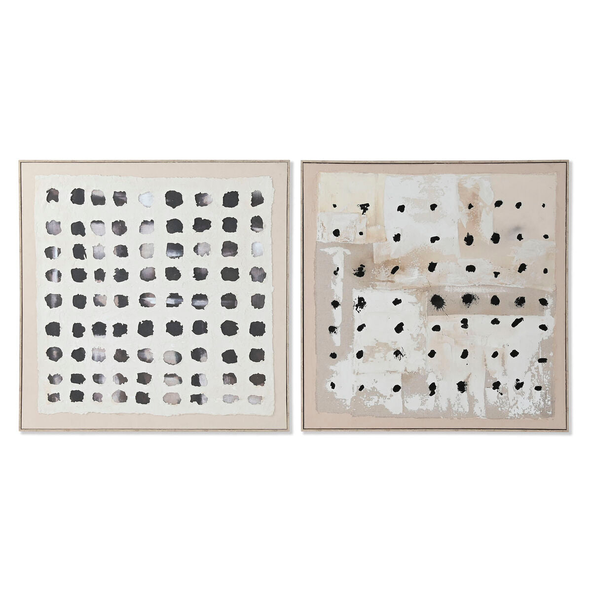 Tavla Home ESPRIT Svart Beige Jute polystyren Abstrakt Modern 102 x 3,2 x 102 cm (2 antal) finns hos Nordekko