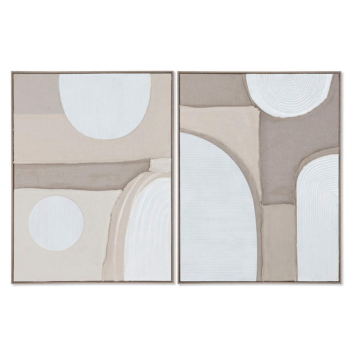 Tavla Home ESPRIT Vit Beige Abstrakt Skandinavisk 62 x 3,8 x 82 cm (2 antal) finns hos Nordekko