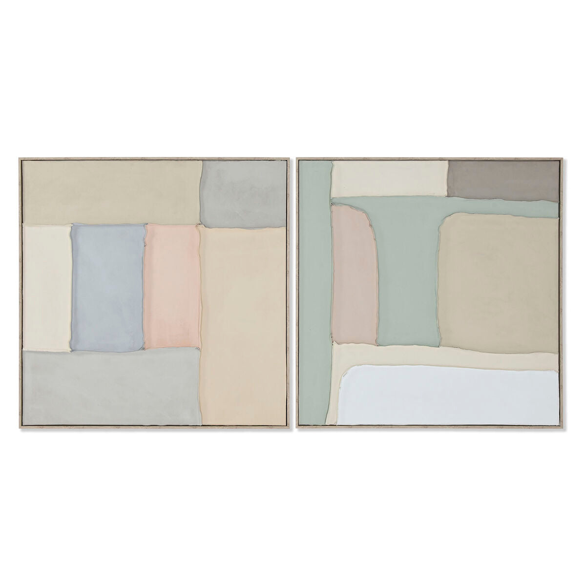 Tavla Home ESPRIT Grön Beige Abstrakt Urban 92 x 3,8 x 92 cm (2 antal) finns hos Nordekko