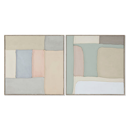 Tavla Home ESPRIT Grön Beige Abstrakt Urban 92 x 3,8 x 92 cm (2 antal) finns hos Nordekko