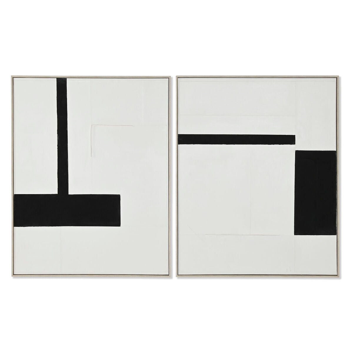 Tavla Home ESPRIT Vit Svart Abstrakt Modern 82 x 3,8 x 102 cm (2 antal) finns hos Nordekko