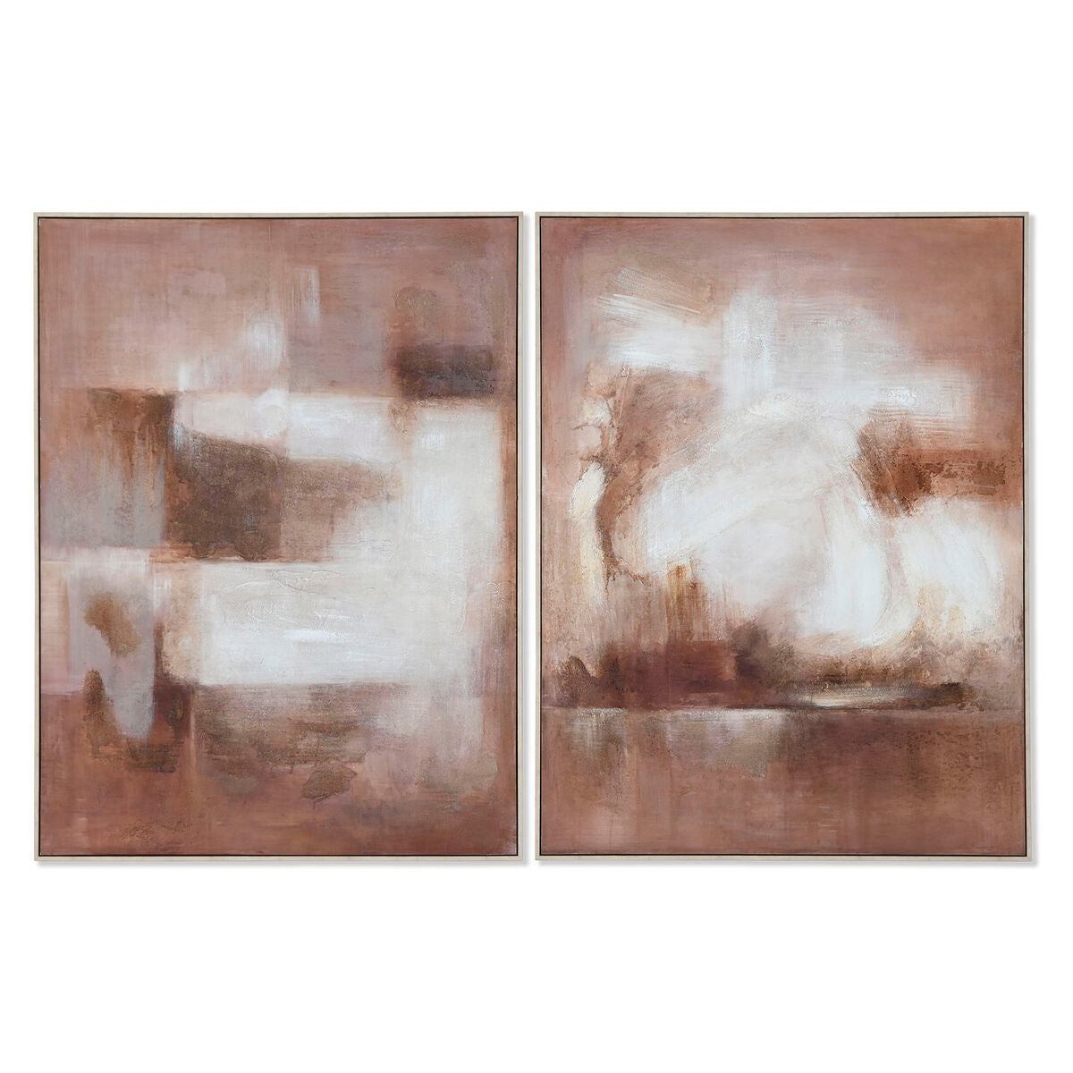 Tavla Home ESPRIT Vit Brun Abstrakt Modern 92 x 3,8 x 122 cm (2 antal) finns hos Nordekko