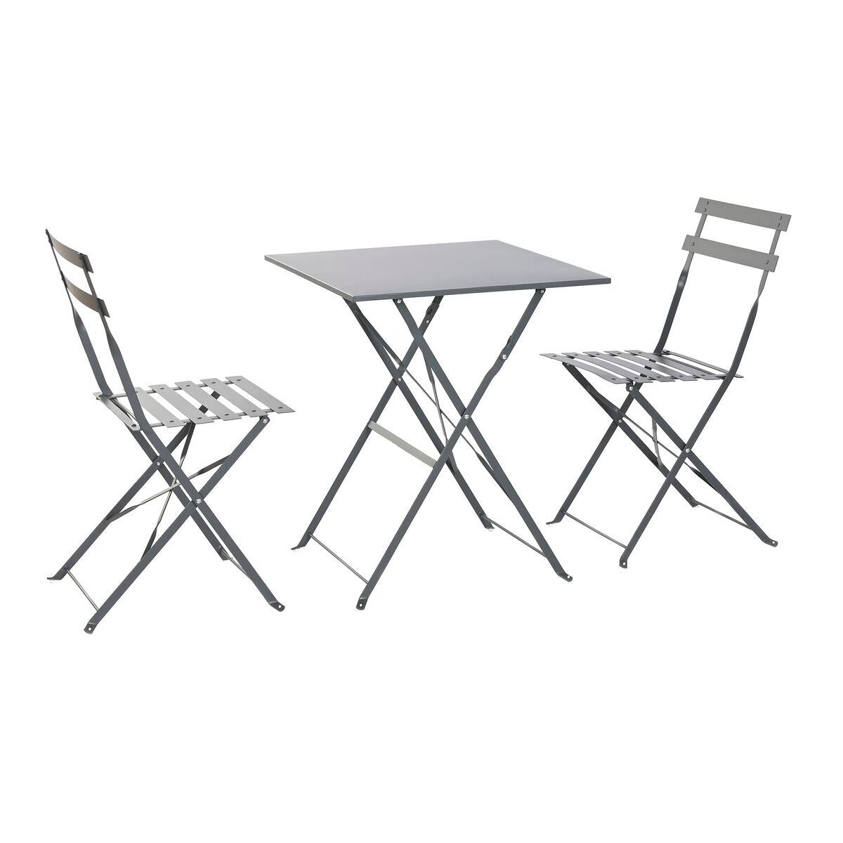 Bordsgrupp med 2 stolar Home ESPRIT Grå 60 x 60 x 71 cm finns hos Nordekko