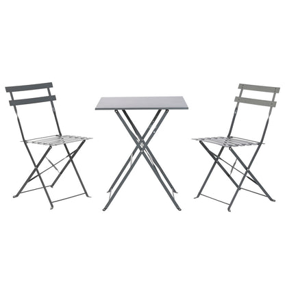 Bordsgrupp med 2 stolar Home ESPRIT Grå 60 x 60 x 71 cm finns hos Nordekko