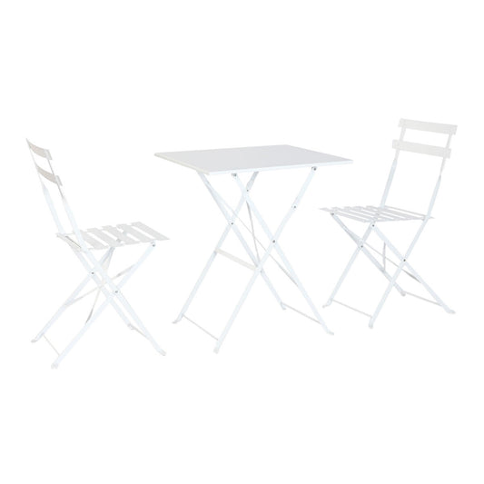 Bordsgrupp med 2 stolar Home ESPRIT Vit 60 x 60 x 71 cm finns hos Nordekko