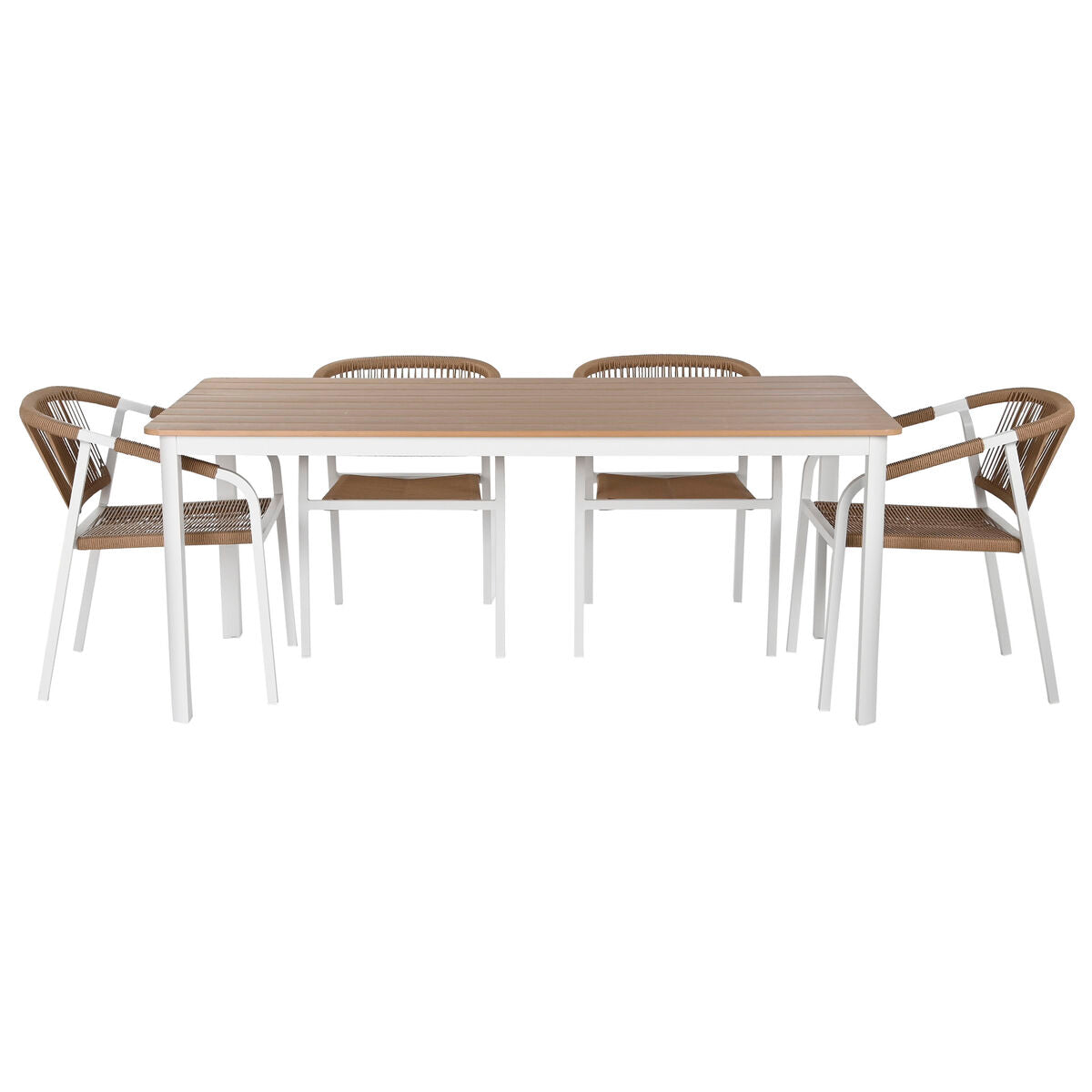 Bordsgrupp med 6 stolar Home ESPRIT Vit Naturell 180 x 90 x 75 cm finns hos Nordekko