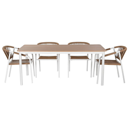Bordsgrupp med 6 stolar Home ESPRIT Vit Naturell 180 x 90 x 75 cm finns hos Nordekko