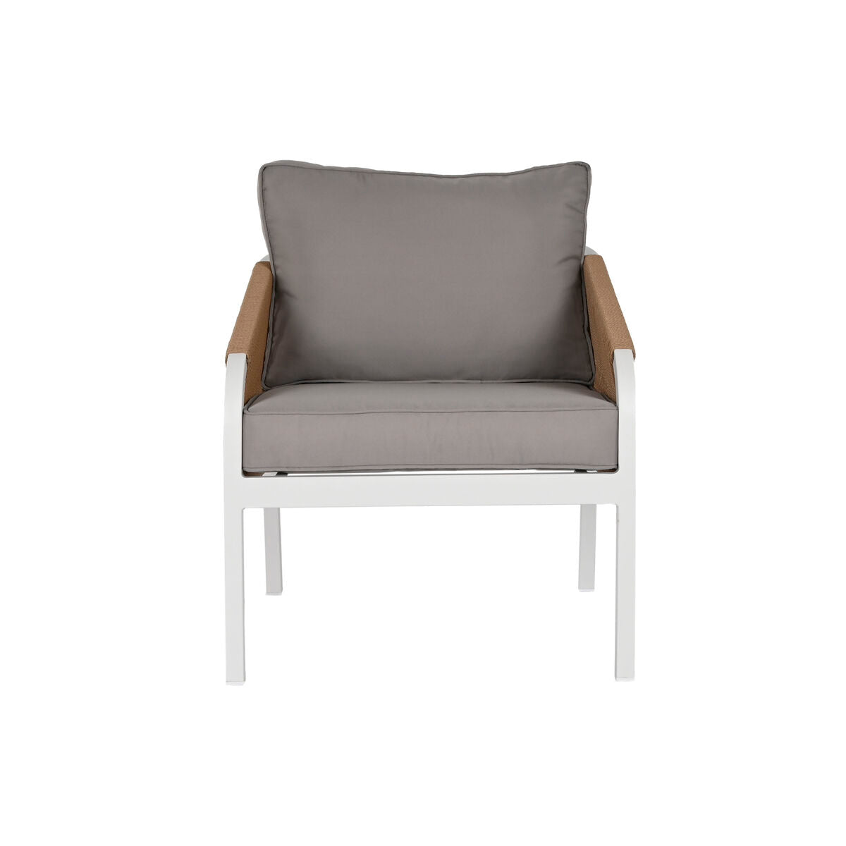 Set med bord och 3 fåtöljer Home ESPRIT Vit Naturell Ljusgrå 189 x 73 x 84 cm finns hos Nordekko