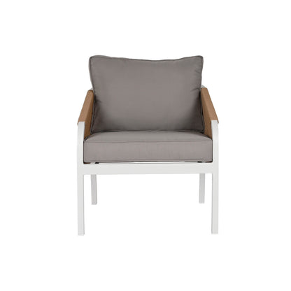 Set med bord och 3 fåtöljer Home ESPRIT Vit Naturell Ljusgrå 189 x 73 x 84 cm finns hos Nordekko