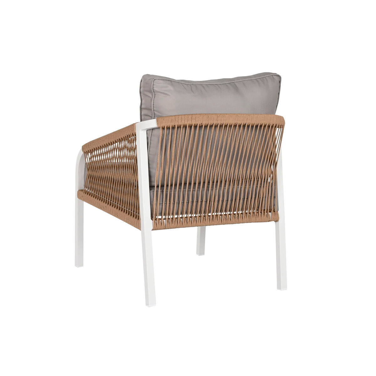 Set med bord och 3 fåtöljer Home ESPRIT Vit Naturell Ljusgrå 189 x 73 x 84 cm finns hos Nordekko