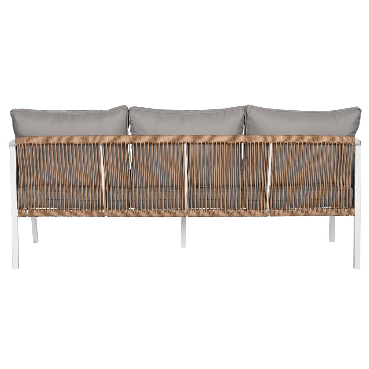 Set med bord och 3 fåtöljer Home ESPRIT Vit Naturell Ljusgrå 189 x 73 x 84 cm finns hos Nordekko