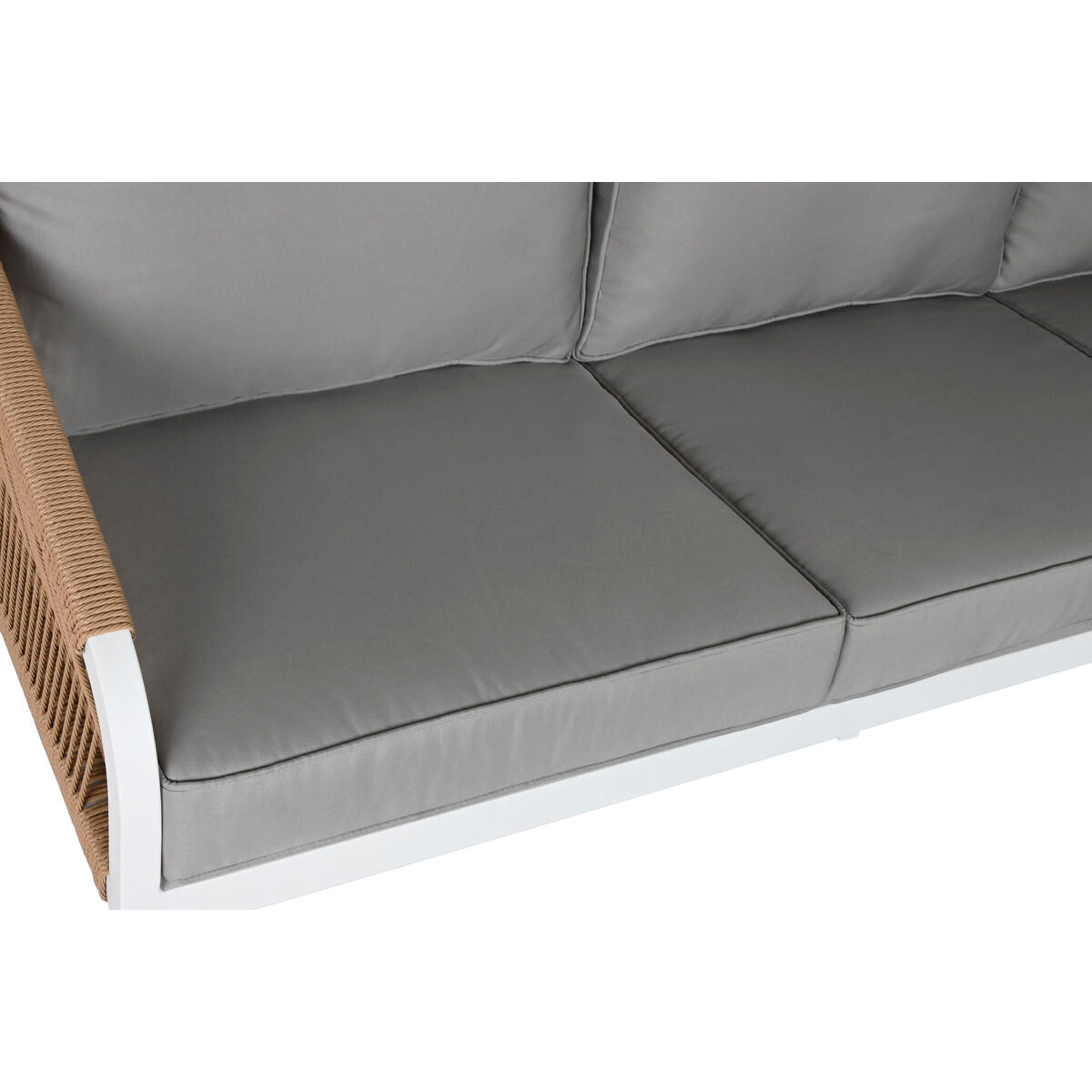 Set med bord och 3 fåtöljer Home ESPRIT Vit Naturell Ljusgrå 189 x 73 x 84 cm finns hos Nordekko