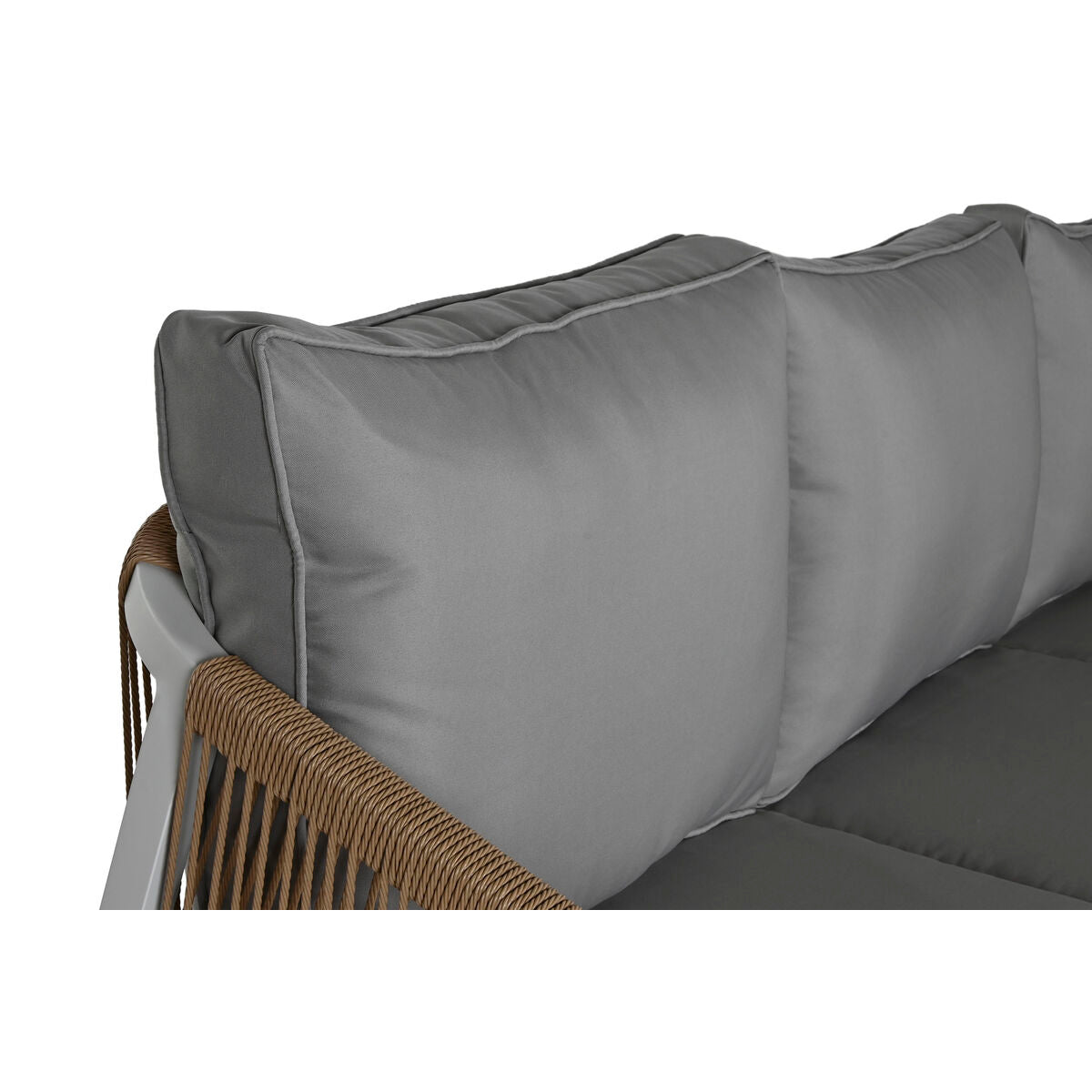 Set med bord och 3 fåtöljer Home ESPRIT Vit Naturell Ljusgrå 189 x 73 x 84 cm finns hos Nordekko