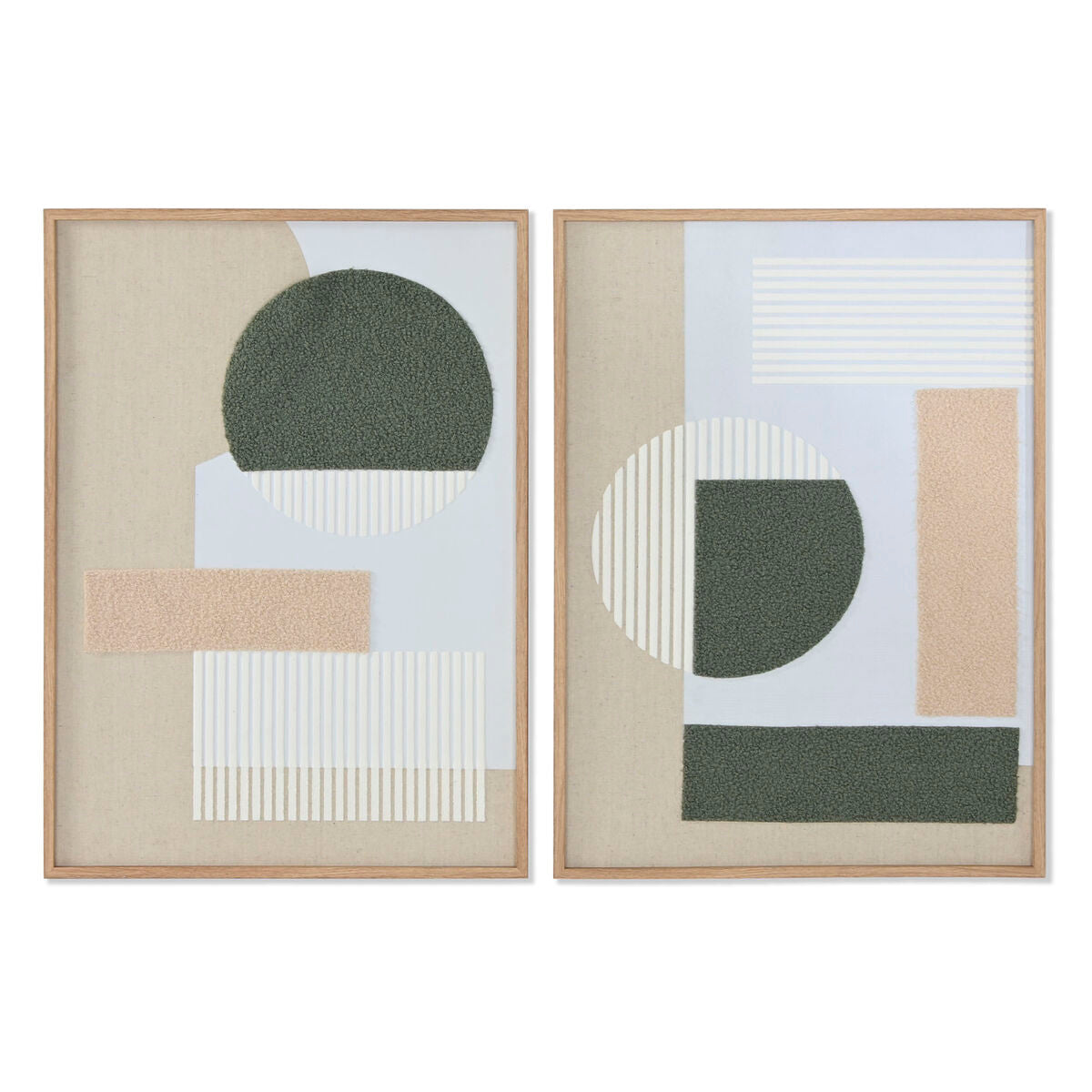 Tavla Home ESPRIT Grön Beige Abstrakt Urban 50 x 3 x 70 cm (2 antal) finns hos Nordekko