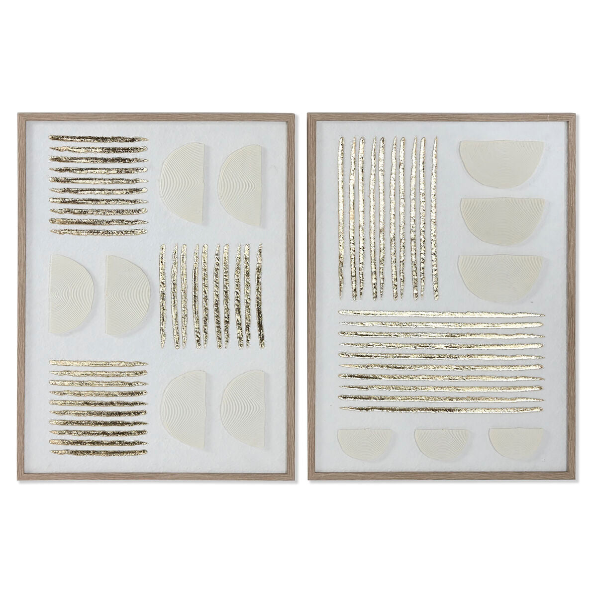 Tavla Home ESPRIT Vit Gyllene Modern Urban 45 x 2,2 x 60 cm (2 antal) finns hos Nordekko