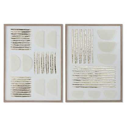 Tavla Home ESPRIT Vit Gyllene Modern Urban 45 x 2,2 x 60 cm (2 antal) finns hos Nordekko