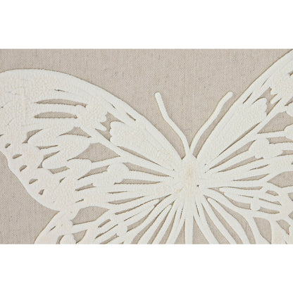 Tavla Home ESPRIT Vit Beige Fjäril Shabby Chic 40 x 2,2 x 40 cm (2 antal) finns hos Nordekko