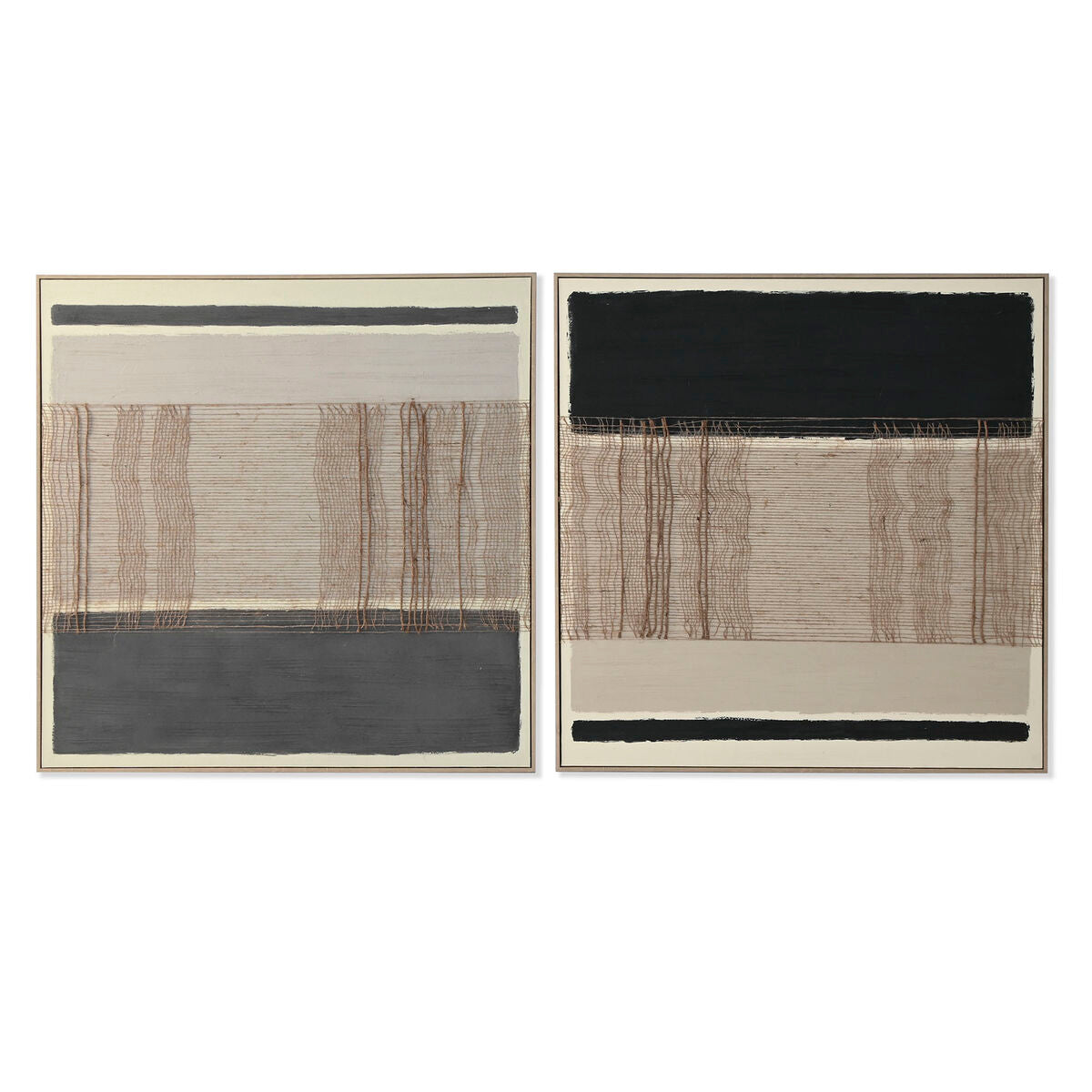 Tavla Home ESPRIT Brun Svart Abstrakt Urban 102 x 4,5 x 102 cm (2 antal) finns hos Nordekko