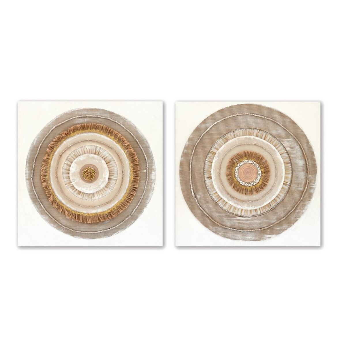 Tavla Home ESPRIT Beige Naturell Cirklar Skandinavisk 80 x 3 x 80 cm (2 antal) finns hos Nordekko