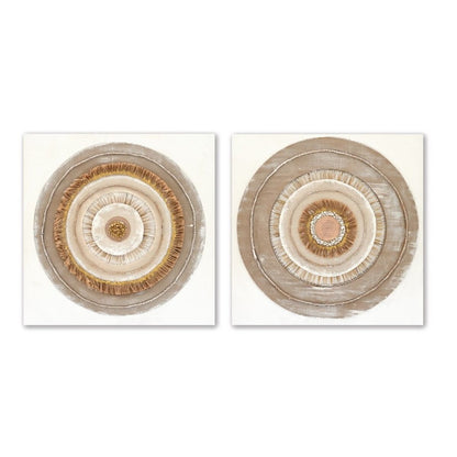 Tavla Home ESPRIT Beige Naturell Cirklar Skandinavisk 80 x 3 x 80 cm (2 antal) finns hos Nordekko