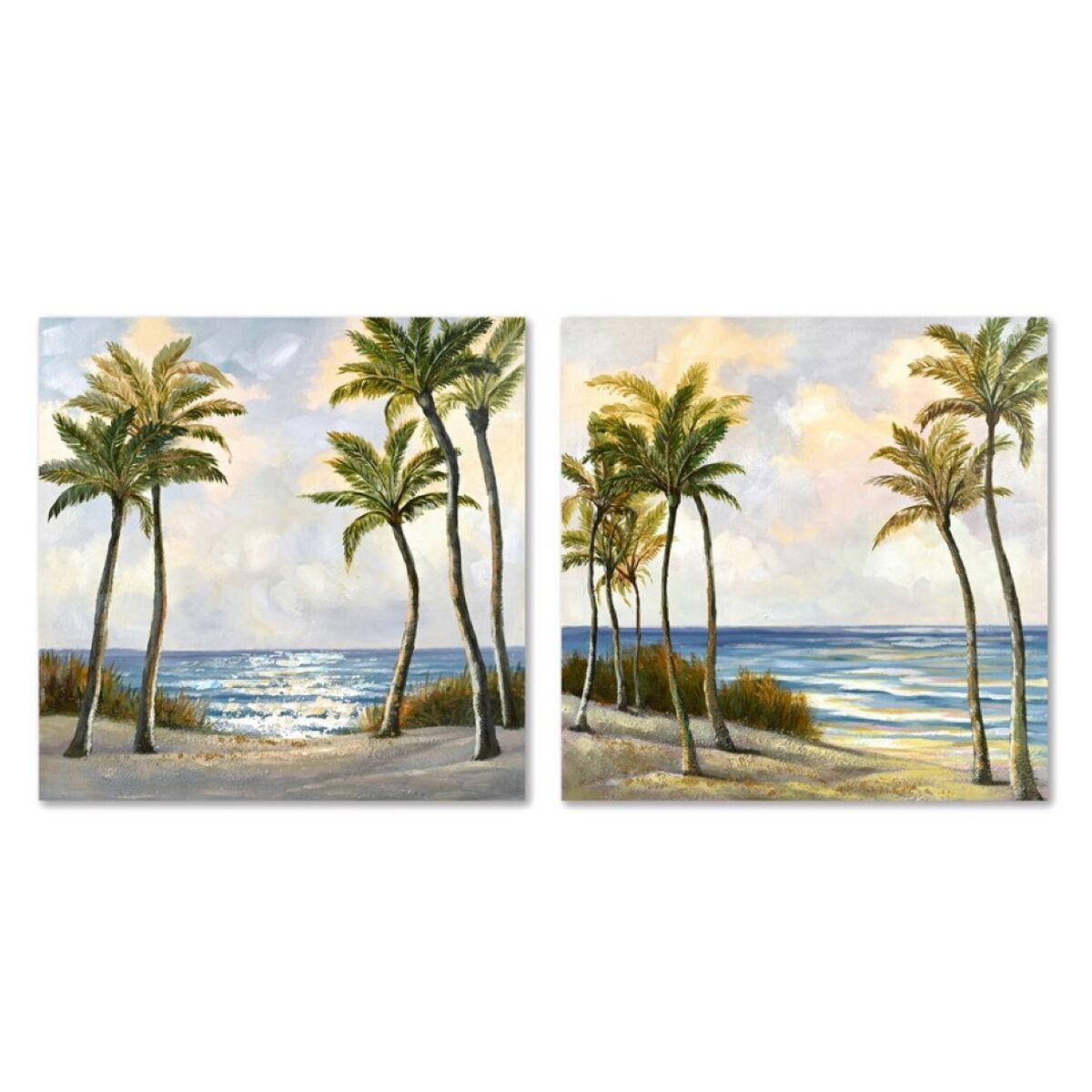 Tavla Home ESPRIT Blå Grön Strand Medelhavs 80 x 3 x 80 cm (2 antal) finns hos Nordekko