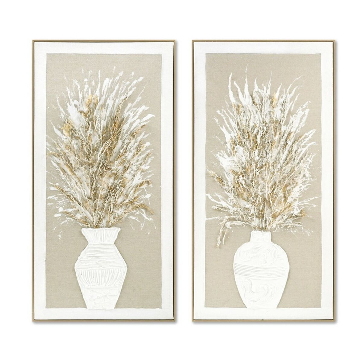Tavla Home ESPRIT Vit Beige Vas Traditionell 62 x 4,5 x 122 cm (2 antal) finns hos Nordekko