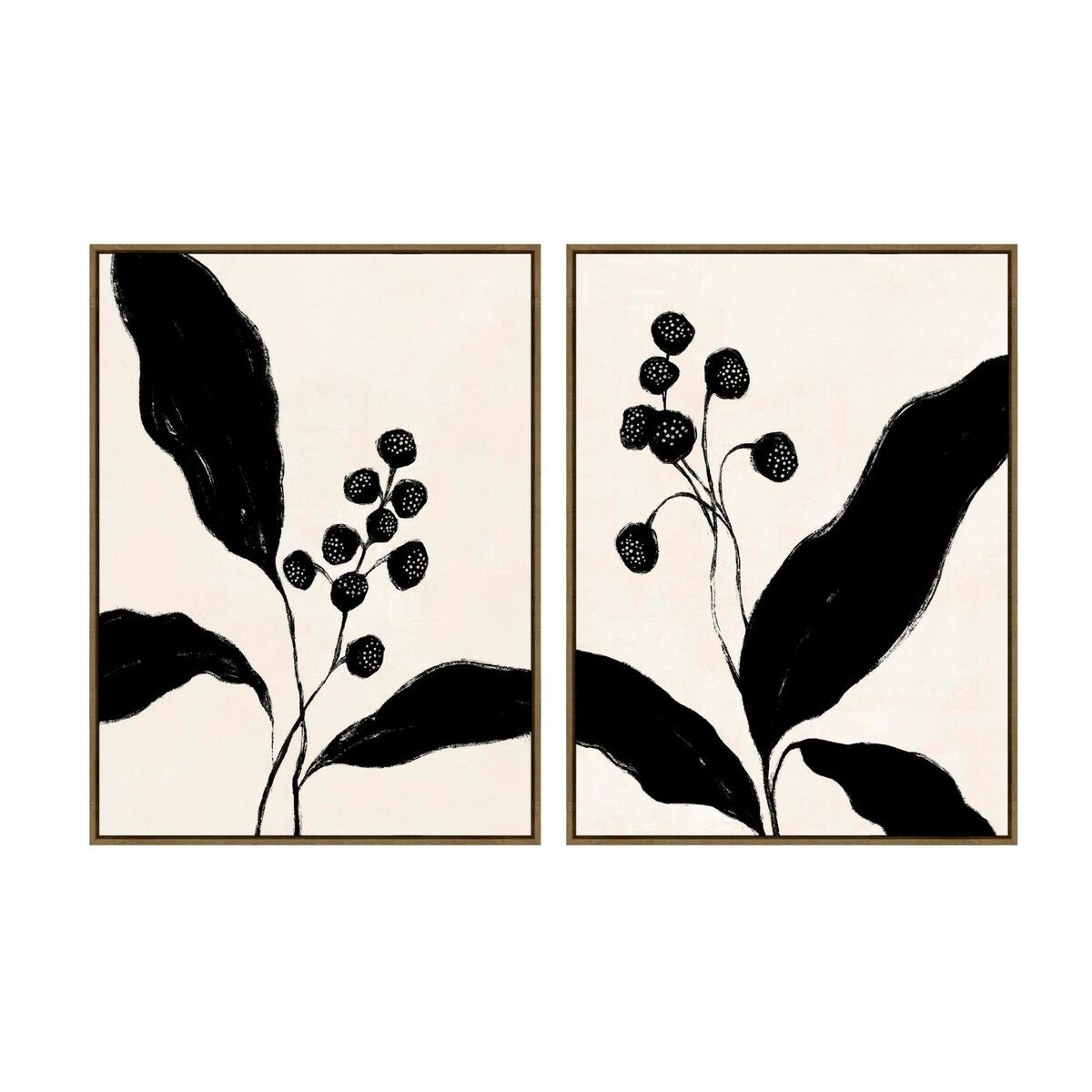 Tavla Home ESPRIT Svart Beige Blomster Urban 75 x 4 x 100 cm (2 antal) finns hos Nordekko