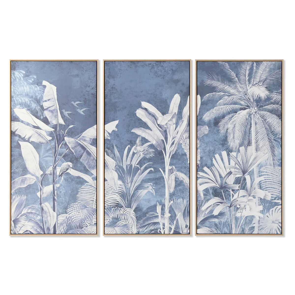 Kanvas Home ESPRIT Blå Palmer Tropiskt 180 x 4 x 120 cm (3 Delar) finns hos Nordekko