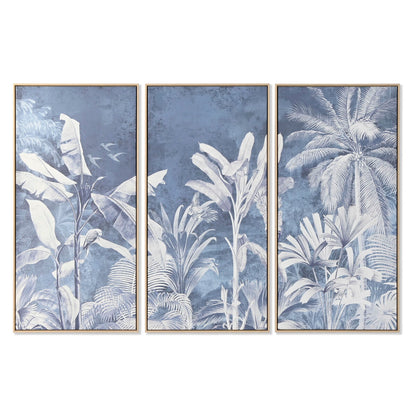 Kanvas Home ESPRIT Blå Palmer Tropiskt 180 x 4 x 120 cm (3 Delar) finns hos Nordekko