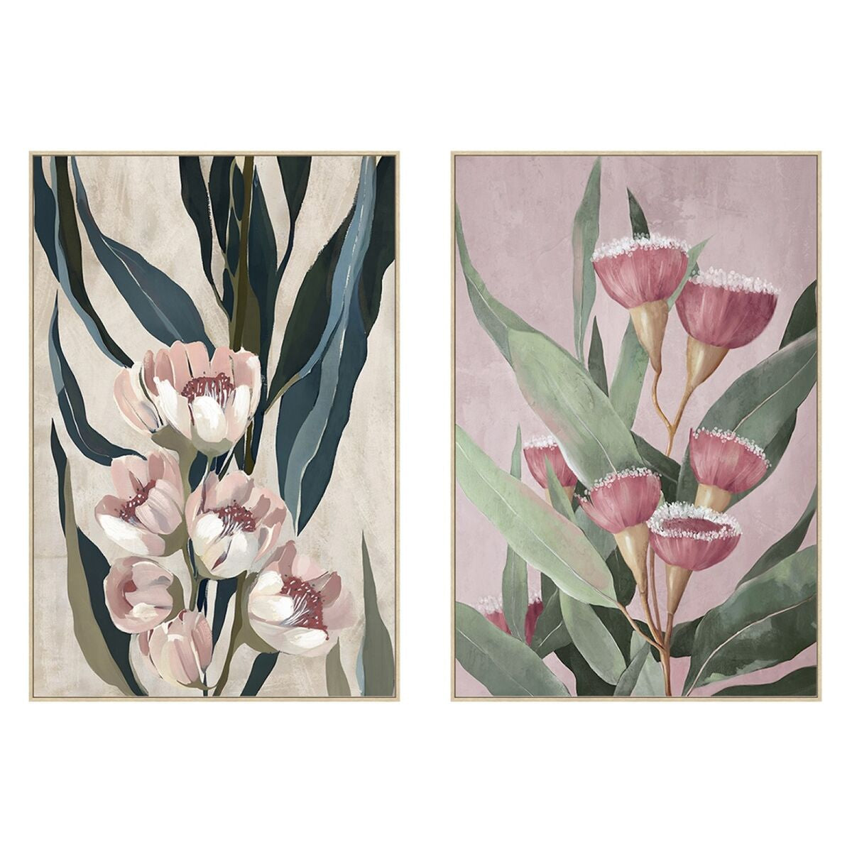 Kanvas Home ESPRIT Grön Rosa Virágok Modern (2 antal) finns hos Nordekko