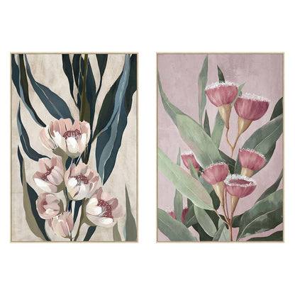 Kanvas Home ESPRIT Grön Rosa Virágok Modern (2 antal) finns hos Nordekko