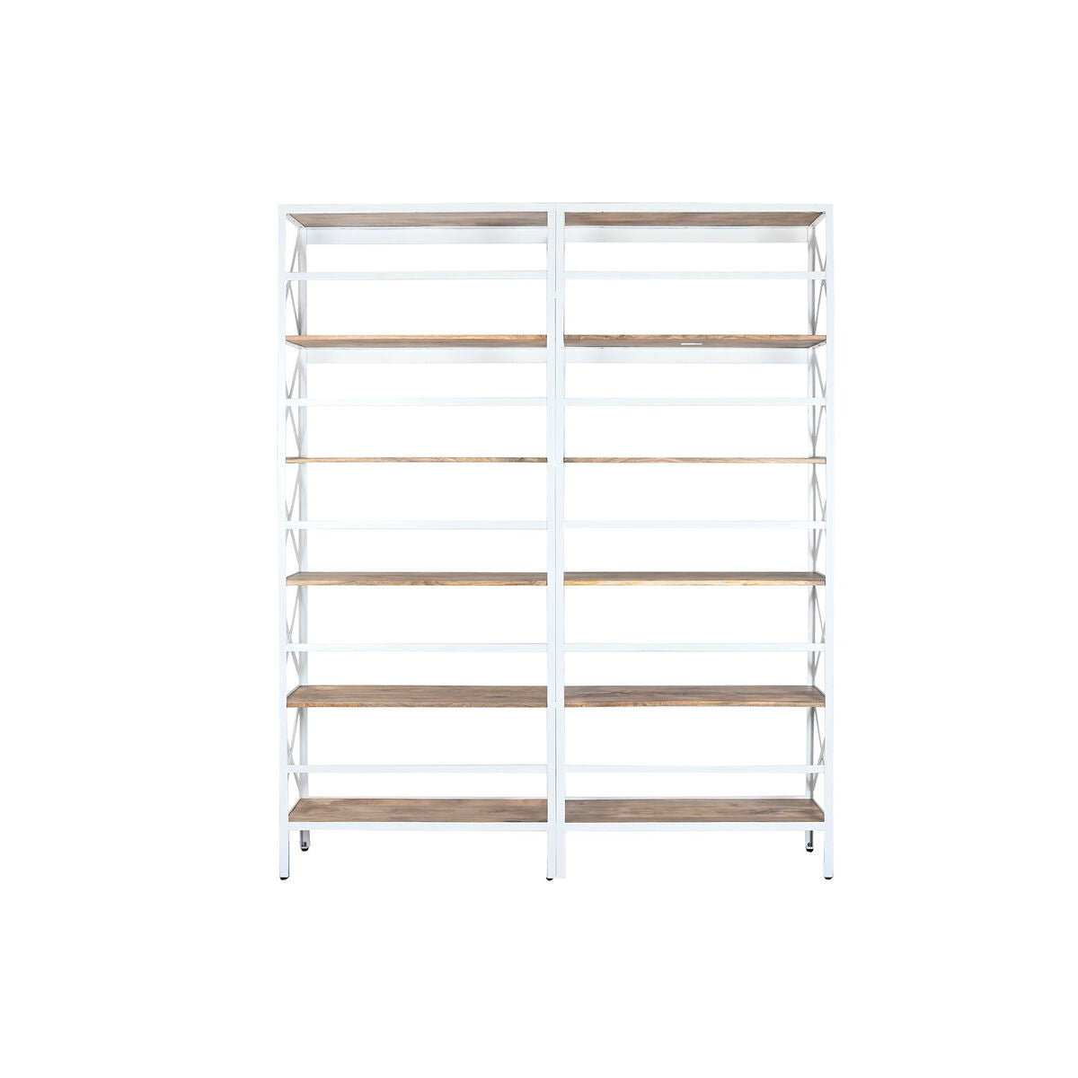 Bokhylla Home ESPRIT Vit Naturell Metall Mangoträ 180 x 35 x 220 cm finns hos Nordekko