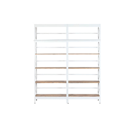 Bokhylla Home ESPRIT Vit Naturell Metall Mangoträ 180 x 35 x 220 cm finns hos Nordekko
