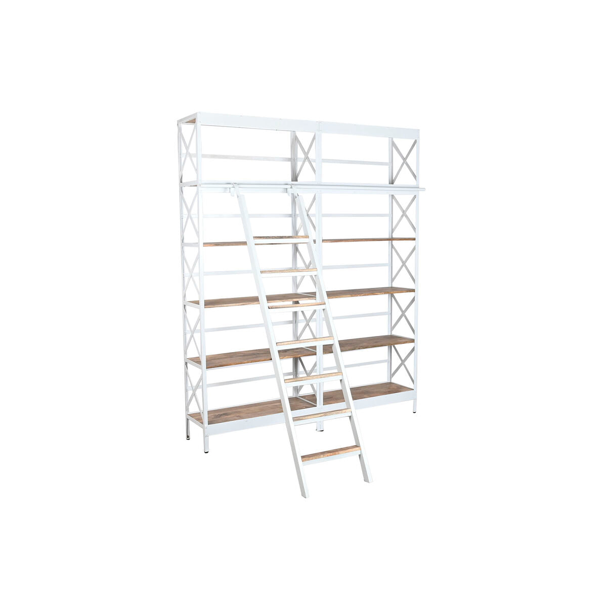 Bokhylla Home ESPRIT Vit Naturell Metall Mangoträ 180 x 35 x 220 cm finns hos Nordekko