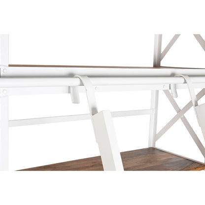 Bokhylla Home ESPRIT Vit Naturell Metall Mangoträ 180 x 35 x 220 cm finns hos Nordekko