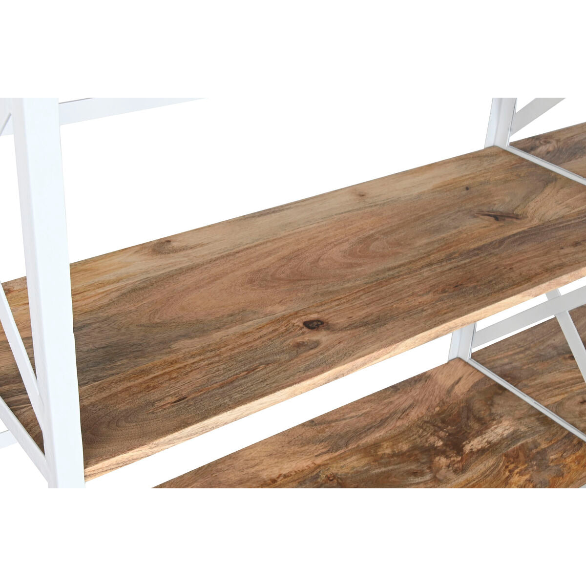 Bokhylla Home ESPRIT Vit Naturell Metall Mangoträ 180 x 35 x 220 cm finns hos Nordekko