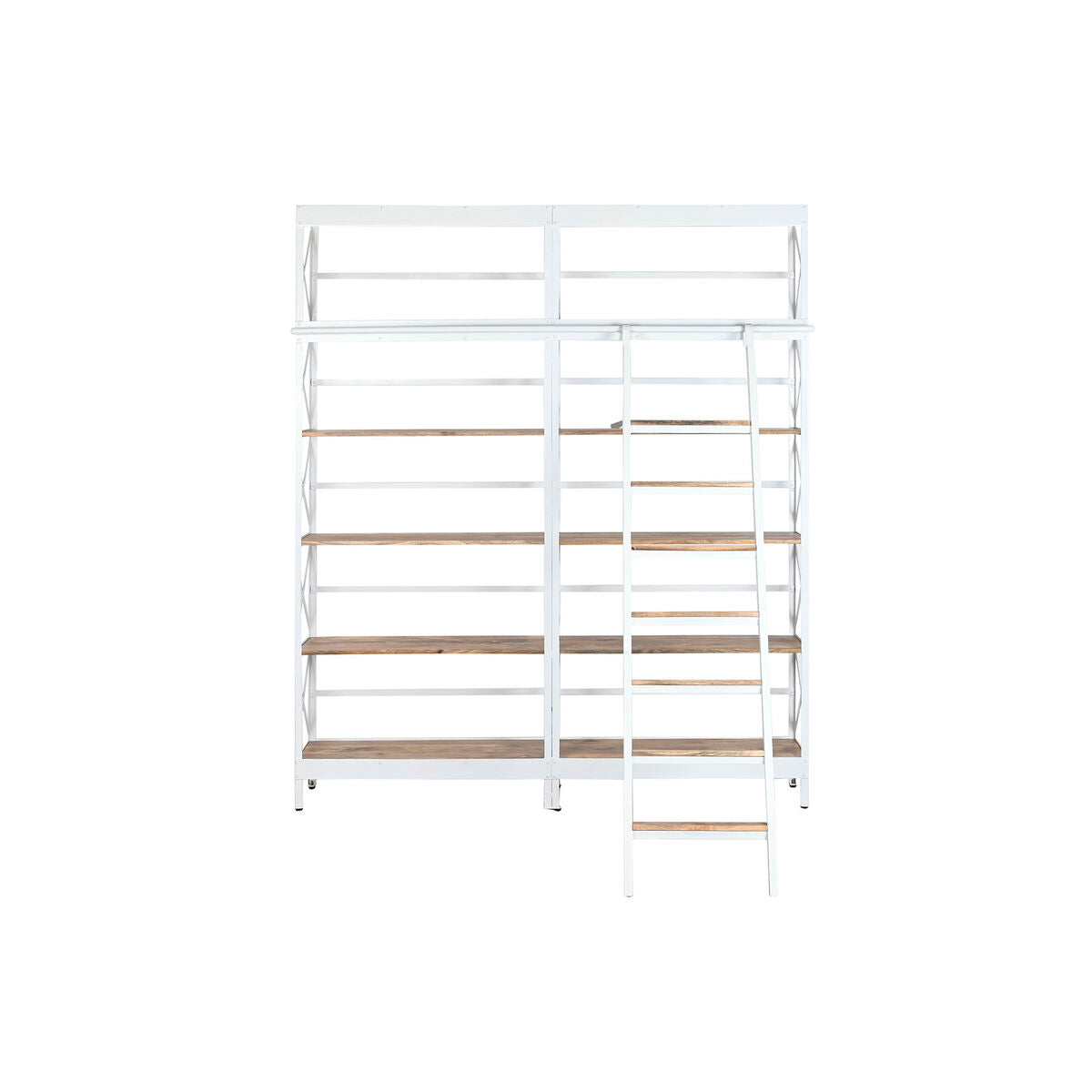 Bokhylla Home ESPRIT Vit Naturell Metall Mangoträ 180 x 35 x 220 cm finns hos Nordekko