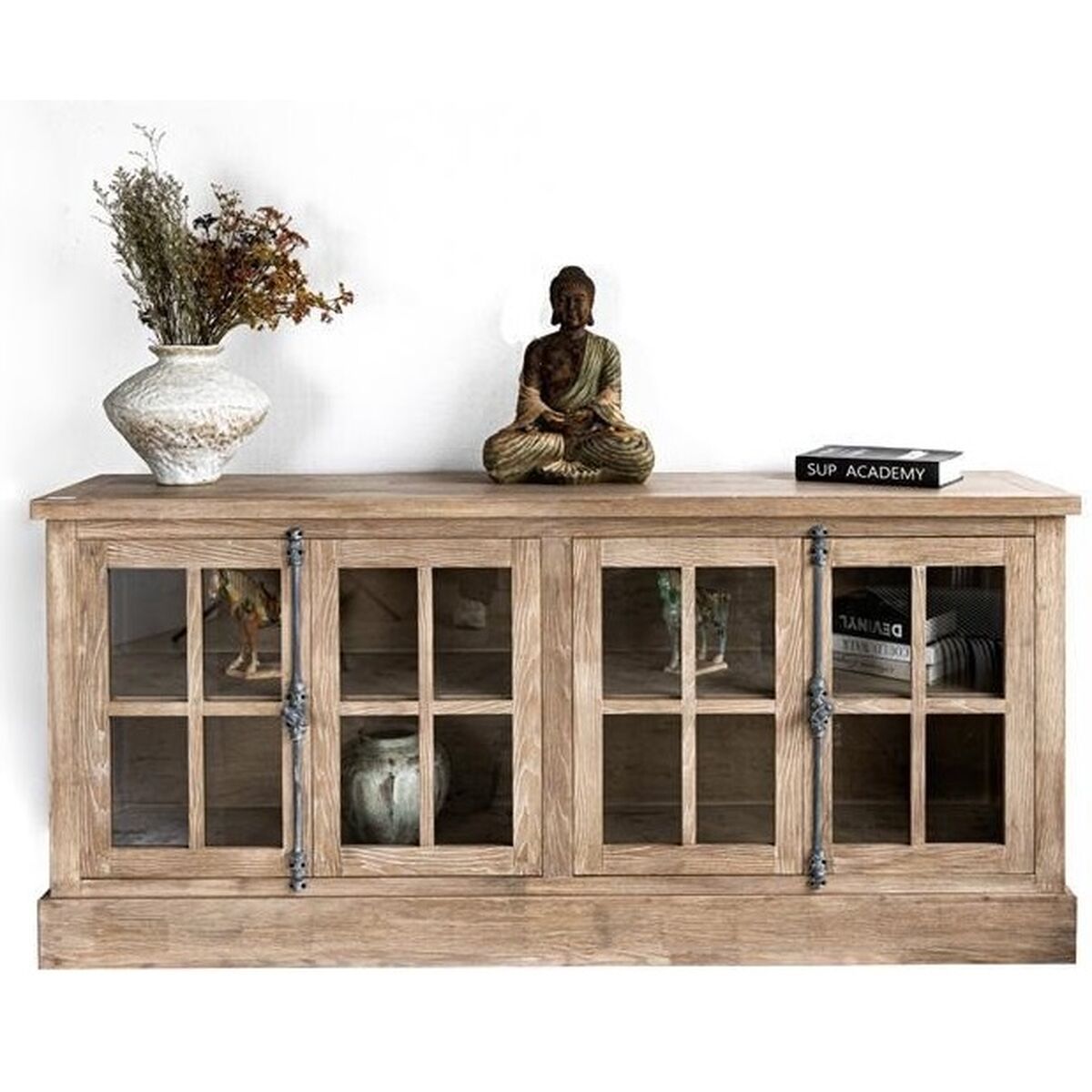 Skänk Home ESPRIT Naturell Trä Glas 180 x 40 x 82 cm finns hos Nordekko